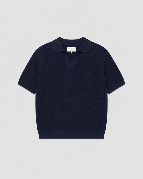 Knitted Navy Polo